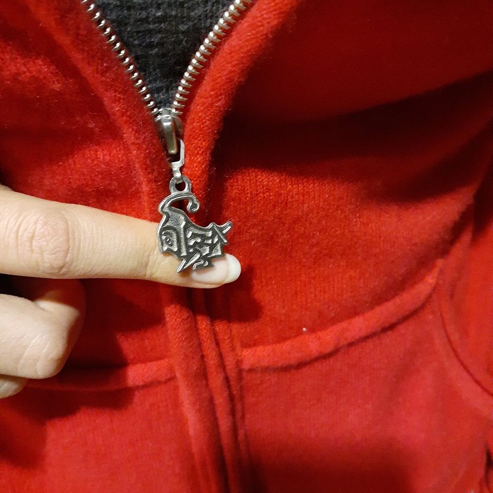 Rare Edward Dada designed cashmere sweater hoody with monkees graphic on back.